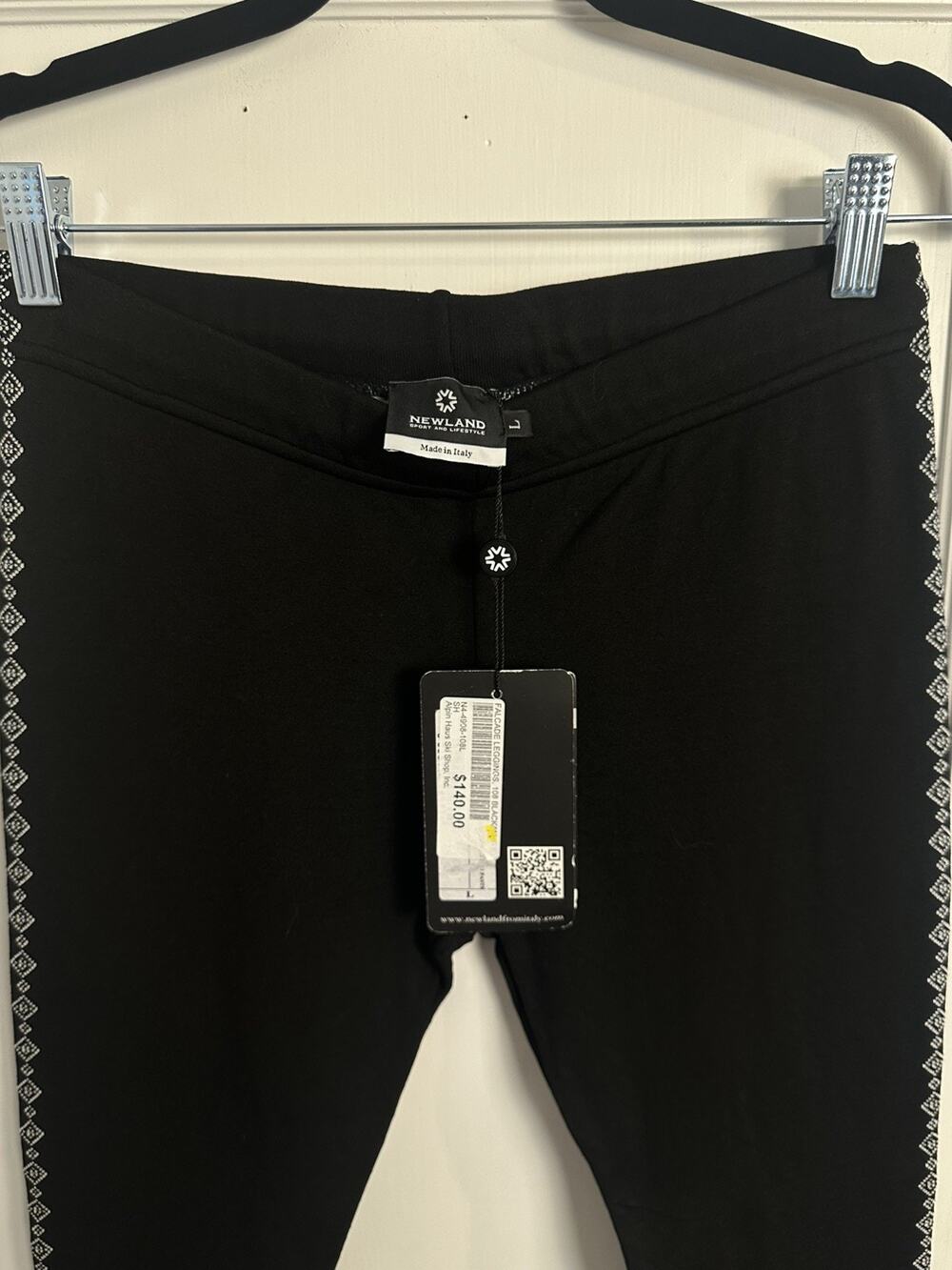 NWT Newland Sport and Lifestyle Ski Falcade Leggings, Sz L Black, Made in Italy